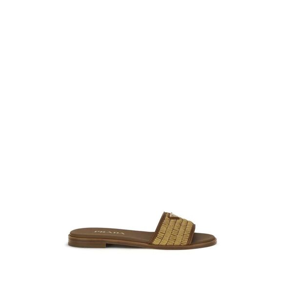 Prada Shoes - Prada Brown Raffia Women's Slippers